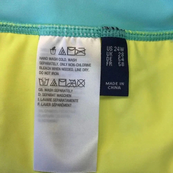 NWT Womens Yellow Tortoise Blue Paisley Mini A-Line Skort Skirt Size Plus 24W - Picture 2 of 8